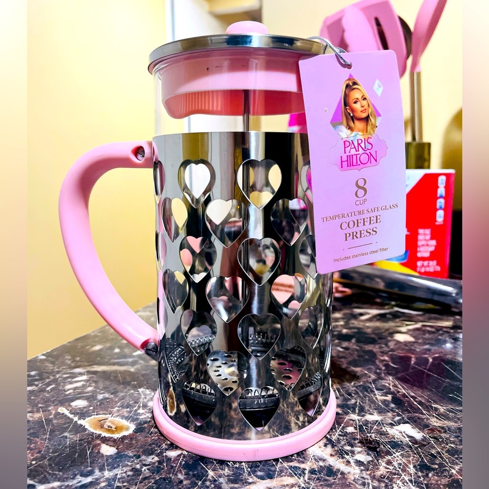 COPY - Silver and Pink Paris Hilton 8 Cup Coffee Press 💕